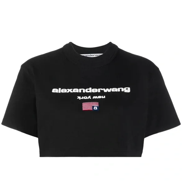 Tシャツ・カットソー ALEXANDER WANG CROPPED T-SHIRT WITH LOGO Alexander Wang | Tops | Alexander Wang Cropped Logo T Shirt